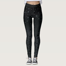 waterdruppels op zwart raam leggings