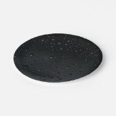 waterdruppels op zwart raam papieren bordje (Gekanteld)
