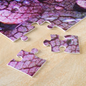 Waterdruppels paarse bladmacrofotografie legpuzzel (Zijkant)