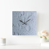 Waterdruppels Patronen Gray Grey Abstract Artsy Vierkante Klok (Huis)