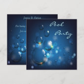 Waterdruppels Pool Party Kaart (Voorkant / Achterkant)