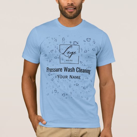 Waterdruppels Qr-code Drukwas T-shirt (Voorkant)