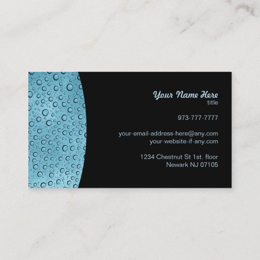 Waterdruppels Slogans Visitekaartjes (Achterkant)