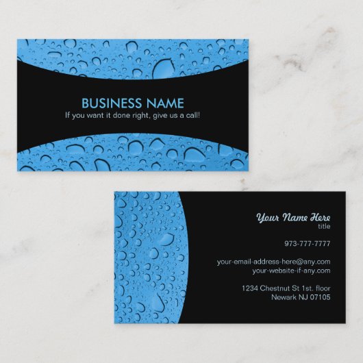 Waterdruppels Slogans Visitekaartjes (Voorkant / Achterkant)