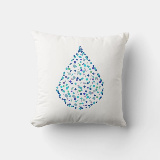 Waterdruppels Turquoise Kussen Worp Kussen (Voorkant)