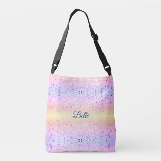 Waterdruppeltjes Zaagsel Natte roze Regen Beste Crossbody Tas (Achterkant)