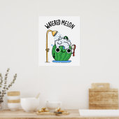 Watered Melon Funny Watermeloen Pun Poster (Keuken)