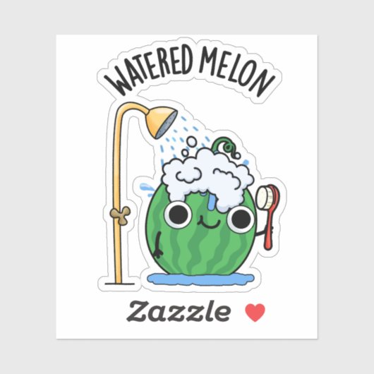 Watered Melon Funny Watermeloen Pun Sticker (Vel)