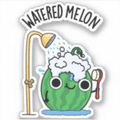 Watered Melon Funny Watermeloen Pun Sticker (Voorkant)