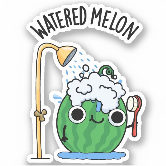 Watered Melon Funny Watermeloen Pun Sticker (Voorkant)