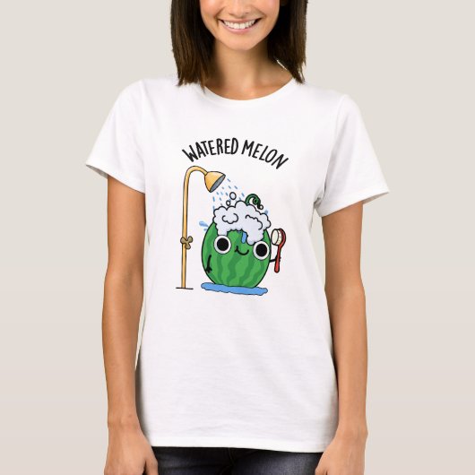 Watered Melon Funny Watermeloen Pun T-shirt (Voorkant)