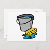 Wateremmer en sponge briefkaart (Voorkant / Achterkant)