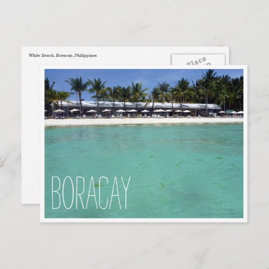 wateren rond het strand in de wateren rond de bora briefkaart (Voorkant / Achterkant)