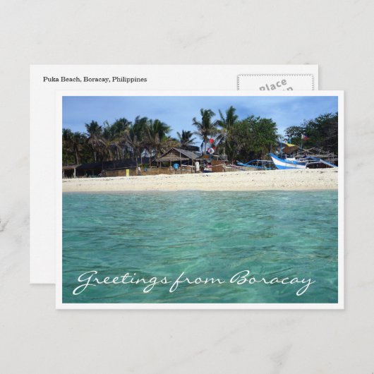 wateren rond het strand van puka briefkaart (Voorkant / Achterkant)