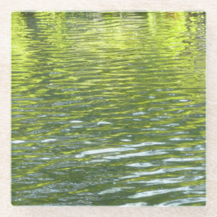 Wateren van Oak Creek Geel en Groen Natuur Foto Glazen Onderzetter