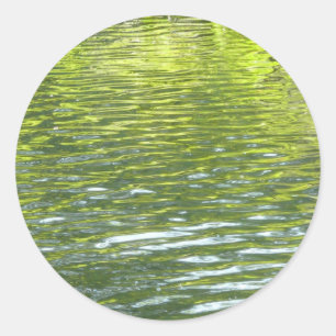 Wateren van Oak Creek Geel en Groen Natuur Foto Ronde Sticker