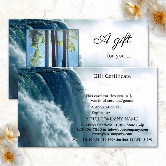 Waterfall Beauty Spa Foto Gift Certificate Kaart Kortingskaartje