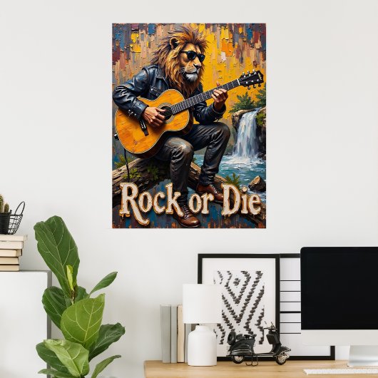 Waterfall Blues: de melodie van de leeuw Poster (Thuiskantoor)