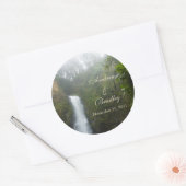 Waterfall bruiloft envelop afdichting ronde sticker (Envelop)