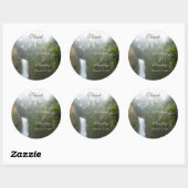 Waterfall bruiloft gepersonaliseerde gunst ronde sticker (Vel)