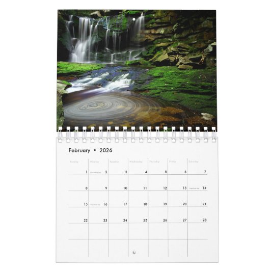 Waterfall Calendar 2017 - 2 pagina's klein Kalender (Feb 2026)
