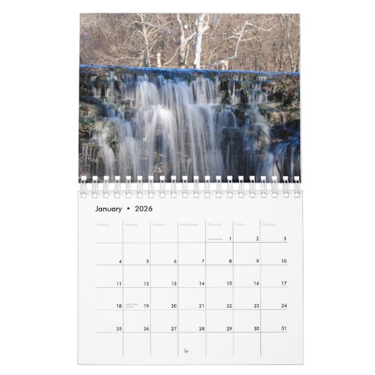 Waterfall Calendar 2017 - 2 pagina's klein Kalender (Jan 2026)