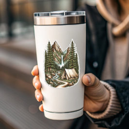 Waterfall Campsite Vinyl Sticker | Die-Cut-Sticker
