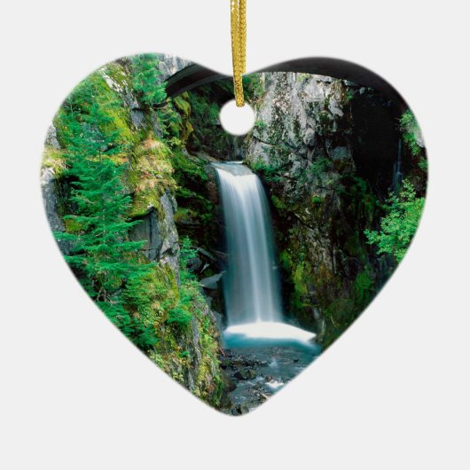Waterfall Christine Mount Rainier Keramisch Ornament (Voorkant)