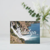 Waterfall Duden in Antalya (Turkije) Briefkaart (Staand voorkant)