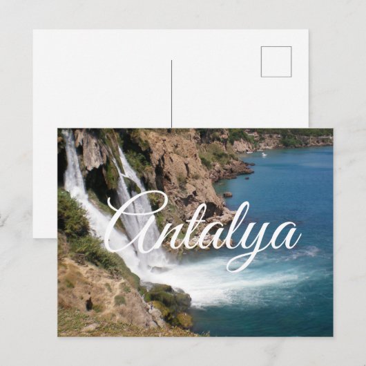 Waterfall Duden in Antalya (Turkije) Briefkaart (Voorkant / Achterkant)