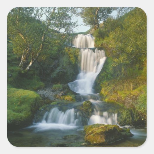 Waterfall, eiland Skye, Schotland Vierkante Sticker (Voorkant)