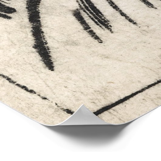 WATERFALL EN TIGER - JAPANS - 1720 POSTER (Hoek)