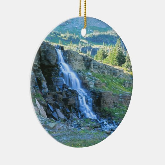 Waterfall Glacier Park Keramisch Ornament (Rechts)
