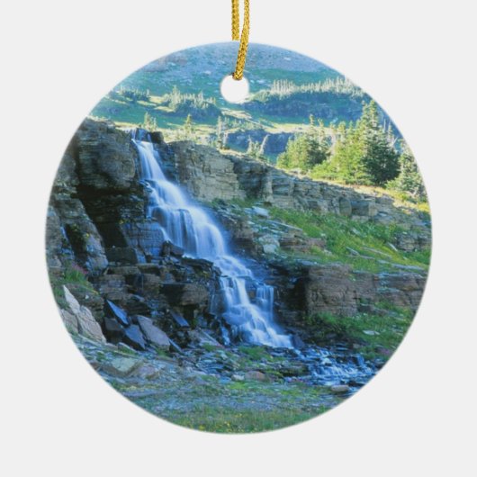 Waterfall Glacier Park Keramisch Ornament (Voorkant)