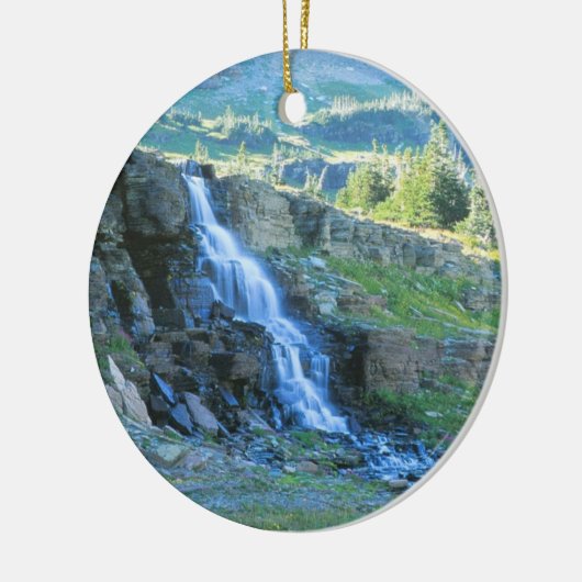 Waterfall Glacier Park Keramisch Ornament (Links)