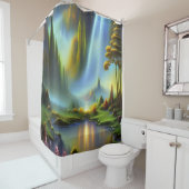 Waterfall Glade Natuur Fantasy Douchegordijn (In situ)