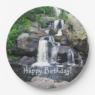 Waterfall Happy Birthday Papieren Bordje