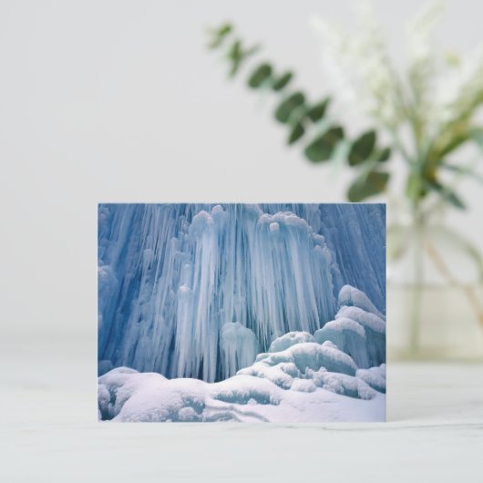 Waterfall Haute Jurs, Frankrijk, bevroren Briefkaart (Staand voorkant)
