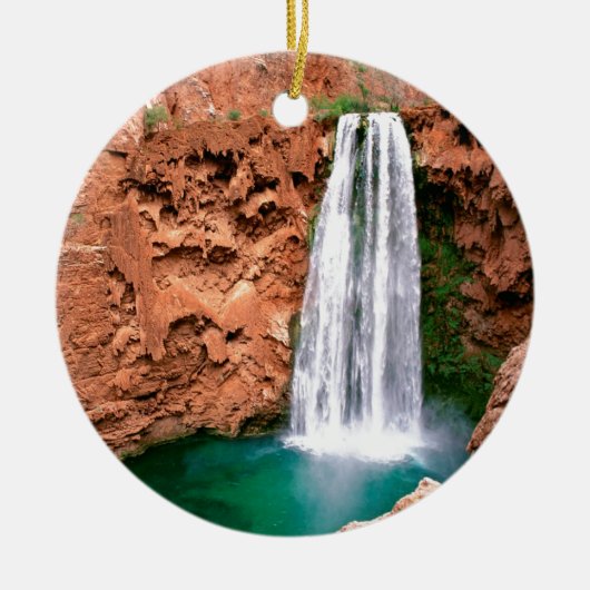 Waterfall Havasupai Mooni Grand Canyon Arizona Keramisch Ornament (Voorkant)
