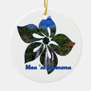 Waterfall Hibiscus Hawaiian Ornaments Keramisch Ornament