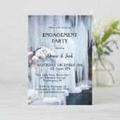 Waterfall Ice and Light Sparkles Verloving Kaart (Staand voorkant)