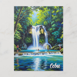 Waterfall in Cebu Philippines Vintage  Briefkaart