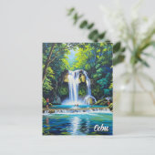 Waterfall in Cebu Philippines Vintage Briefkaart (Staand voorkant)