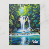 Waterfall in Cebu Philippines Vintage  Briefkaart (Voorkant)