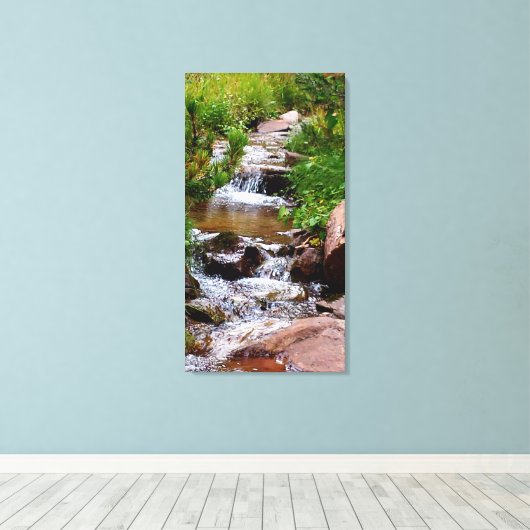 Waterfall in Colorado Canvas Afdruk (Insitu (Houten vloer))
