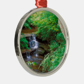Waterfall in Starved Rock State Park Illinois Metalen Ornament (Rechts)