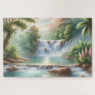 "WATERFALL in WATERCOLOR" JIGSAW PUZZLE Legpuzzel