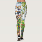 Waterfall Iris Birch Tiffany Glas in lood Leggings (Achterkant)