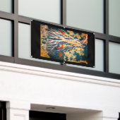 WATERFALL JAPANESE WOODBLOCK PRINT HOKUSAI Banner (Buitenkant Gebouw)