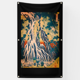 WATERFALL JAPANESE WOODBLOCK PRINT HOKUSAI Banner